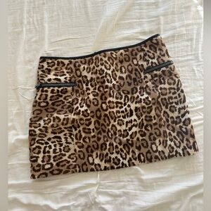 Joseph Animal Print Mini Skirt with Zipper Detail